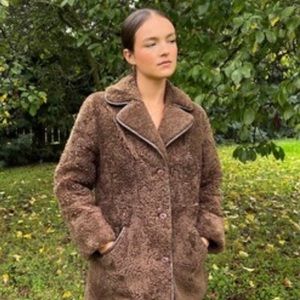 GENUINE SHEARLING AND LEATHER COAT